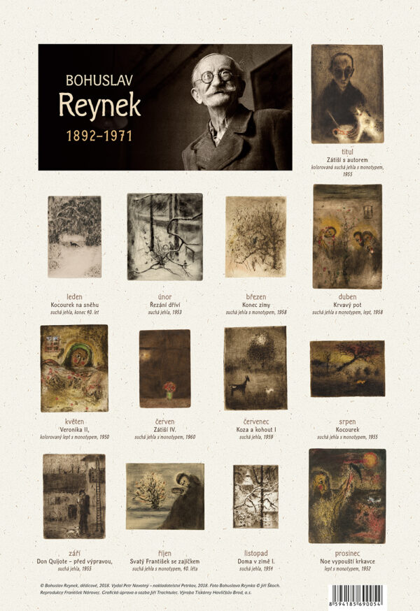BOHUSLAV REYNEK GRAFIKY 2019 - NÁSTĚNNÝ KALENDÁŘ 230 X 335 MM - Image 2