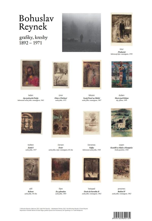 BOHUSLAV REYNEK GRAFIKY 2022 - NÁSTĚNNÝ KALENDÁŘ 230 X 335 MM - Image 2